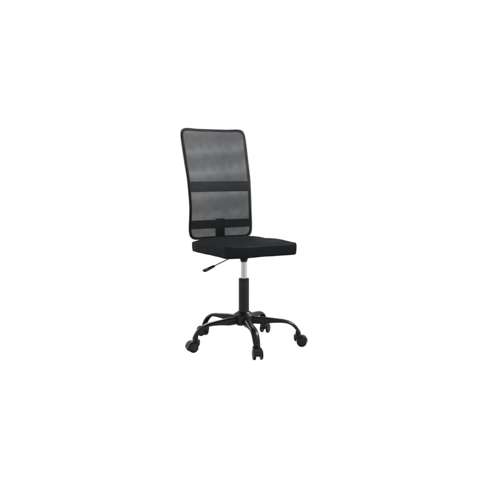 Tidyard Office Chair, Black Mesh Fabric Swivel Chair with Height Adjustment, Smooth Rolling Wheels, 242.5 lbs Capacity, for Home Office and Workspace