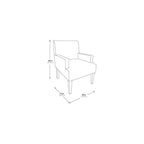 OSP Home Furnishings Main Street Upholstered Guest Chair with Espresso Finish Accents, Cement Grey Fabric