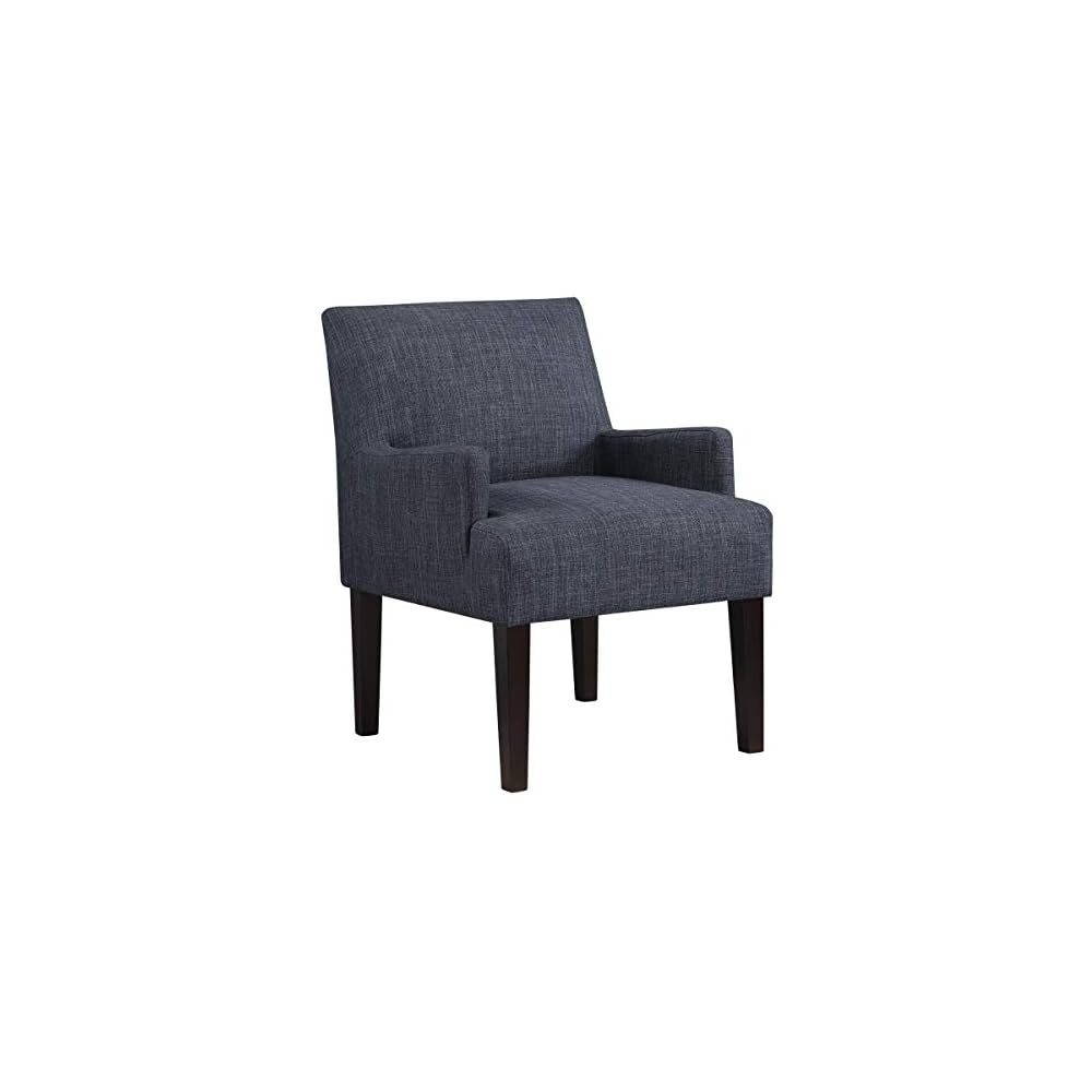 OSP Home Furnishings Main Street Upholstered Guest Chair with Espresso Finish Accents, Cement Grey Fabric