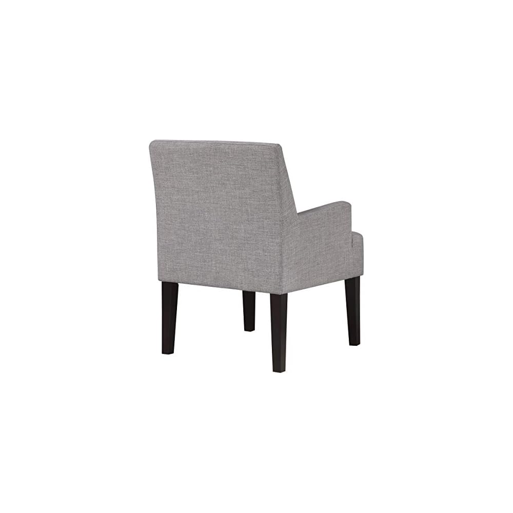 OSP Home Furnishings Main Street Upholstered Guest Chair with Espresso Finish Accents, Cement Grey Fabric