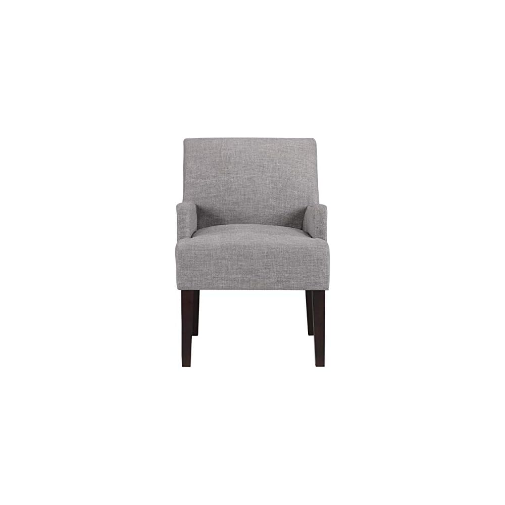 OSP Home Furnishings Main Street Upholstered Guest Chair with Espresso Finish Accents, Cement Grey Fabric
