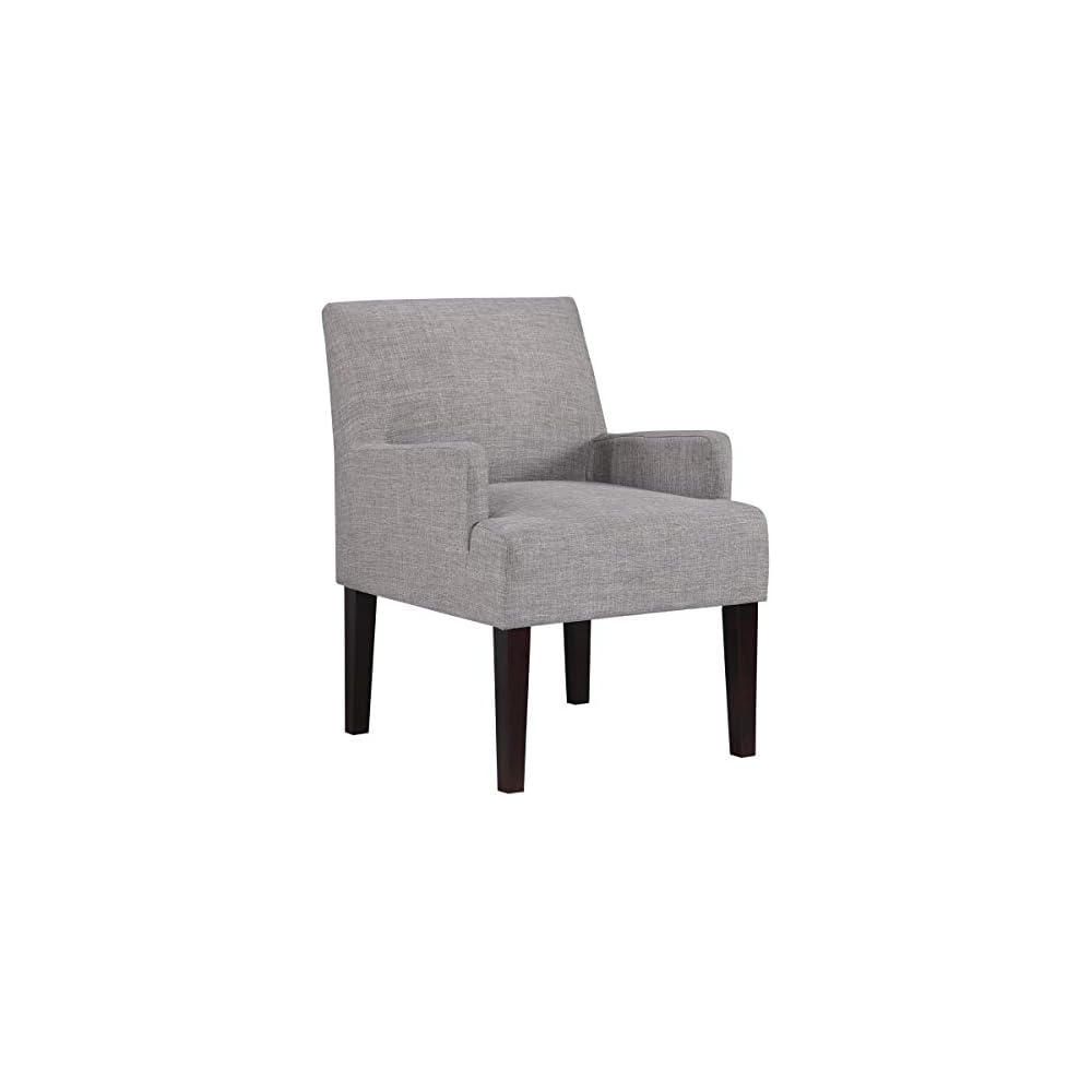 OSP Home Furnishings Main Street Upholstered Guest Chair with Espresso Finish Accents, Cement Grey Fabric