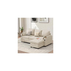 DURASPACE Sleeper Couch Pull Out Sofa Bed 2 in 1 Convertible Sofa Sleeper with Storage, L Shaped Sectional Couch Bed for Small Spaces Living Room Bedroom Apartment (Beige)