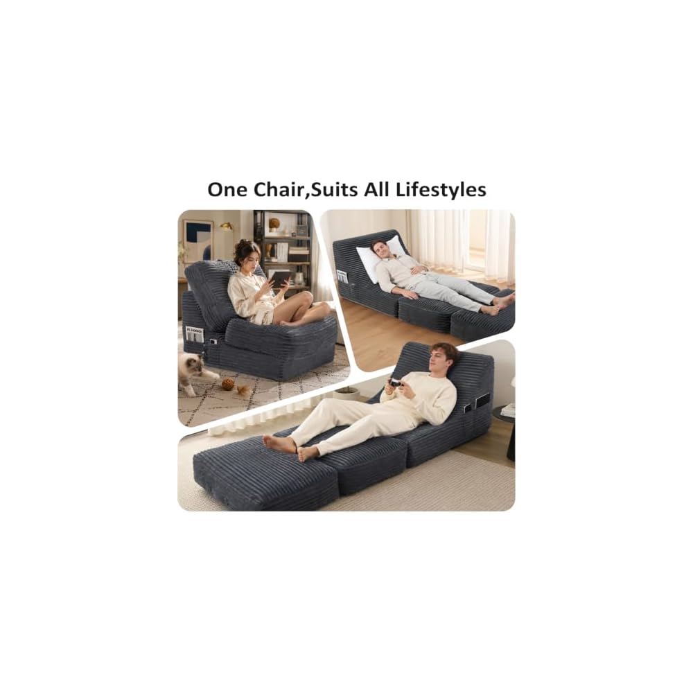 ENITYA Convertible Folding Sofa Bed with Supportive Foam Back Cushion