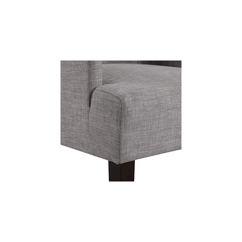OSP Home Furnishings Main Street Upholstered Guest Chair with Espresso Finish Accents, Cement Grey Fabric