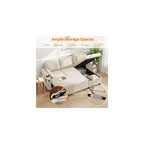DURASPACE Sleeper Couch Pull Out Sofa Bed 2 in 1 Convertible Sofa Sleeper with Storage, L Shaped Sectional Couch Bed for Small Spaces Living Room Bedroom Apartment (Beige)