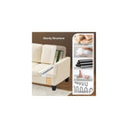 VINGLI Beige 83" Sofa Couches for Living Room, Corduroy Modern Comfy 3 Seater Couch 25.6" Deep Seat Upholstery Cozy Sofas for Small Space, Bedroom, Apartment, Home Office
