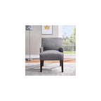 OSP Home Furnishings Main Street Upholstered Guest Chair with Espresso Finish Accents, Cement Grey Fabric
