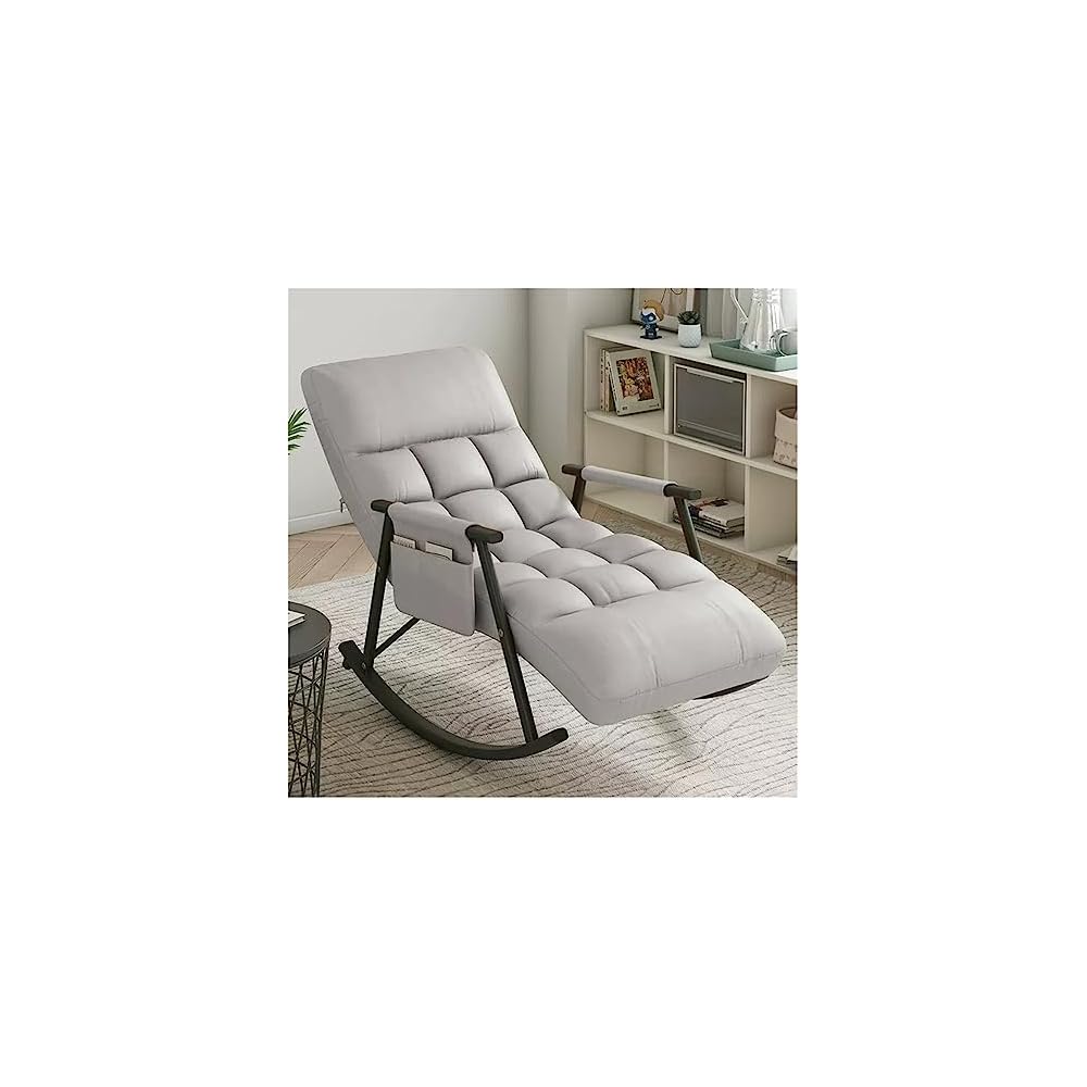 LSLYTQ Loungs, Rocking Chair Upholsted Rocking Chair for,Armchair Lounge Comfy Side Chair w High Backrest for Living Room,Bedroom,Office