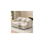 DURASPACE Sleeper Couch Pull Out Sofa Bed 2 in 1 Convertible Sofa Sleeper with Storage, L Shaped Sectional Couch Bed for Small Spaces Living Room Bedroom Apartment (Beige)