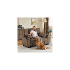 Auvsoce 61" Loveseat Sofa with Hidden Storage Armrests, 360° Swivel Tray Table, USB Charging Ports & 2 Cup Holders, Deep Seat 2-Seater Small Couch for Living Room, Apartment, Home Office