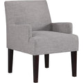 OSP Home Furnishings Main Street Upholstered Guest Chair with Espresso Finish Accents, Cement Grey Fabric