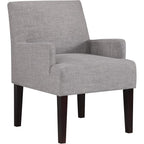 OSP Home Furnishings Main Street Upholstered Guest Chair with Espresso Finish Accents, Cement Grey Fabric